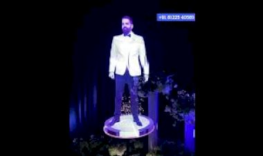 Hologram fan Bride Groom Wedding Reception Decoration +91 81225 40589 India | Wedding New Concept Idea
