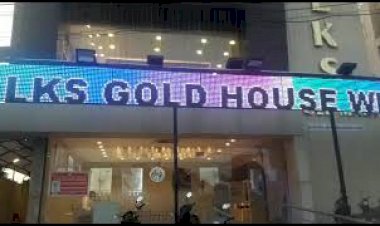 LED Scroll Name Board Jewelry Showroom Building Elevation Light Design +91 81225 40589
