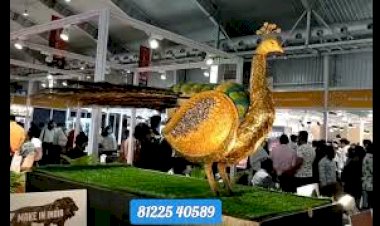 Robotic Peacock Feather open Decor 81225 40589 India window display Showroom Merchandise