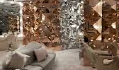 3D panel Gold silver color panel wall floor ceiling Decoration 8122540589 India Event Interior Decor