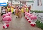 Balloon Blast Bride Groom Entry concepts 8122540589 India