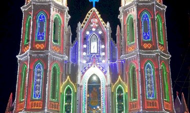 Christmas church Building LED Light Decoration +91 81225 40589