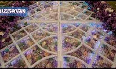 Glass flower floor Pathway 8122540589 New concept Wedding Stage Decoration Chennai Andhra Goa LED