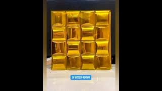 Golden 3D wall panel Decoration 81225 40589 India | ACP PVC sheet Gold ...